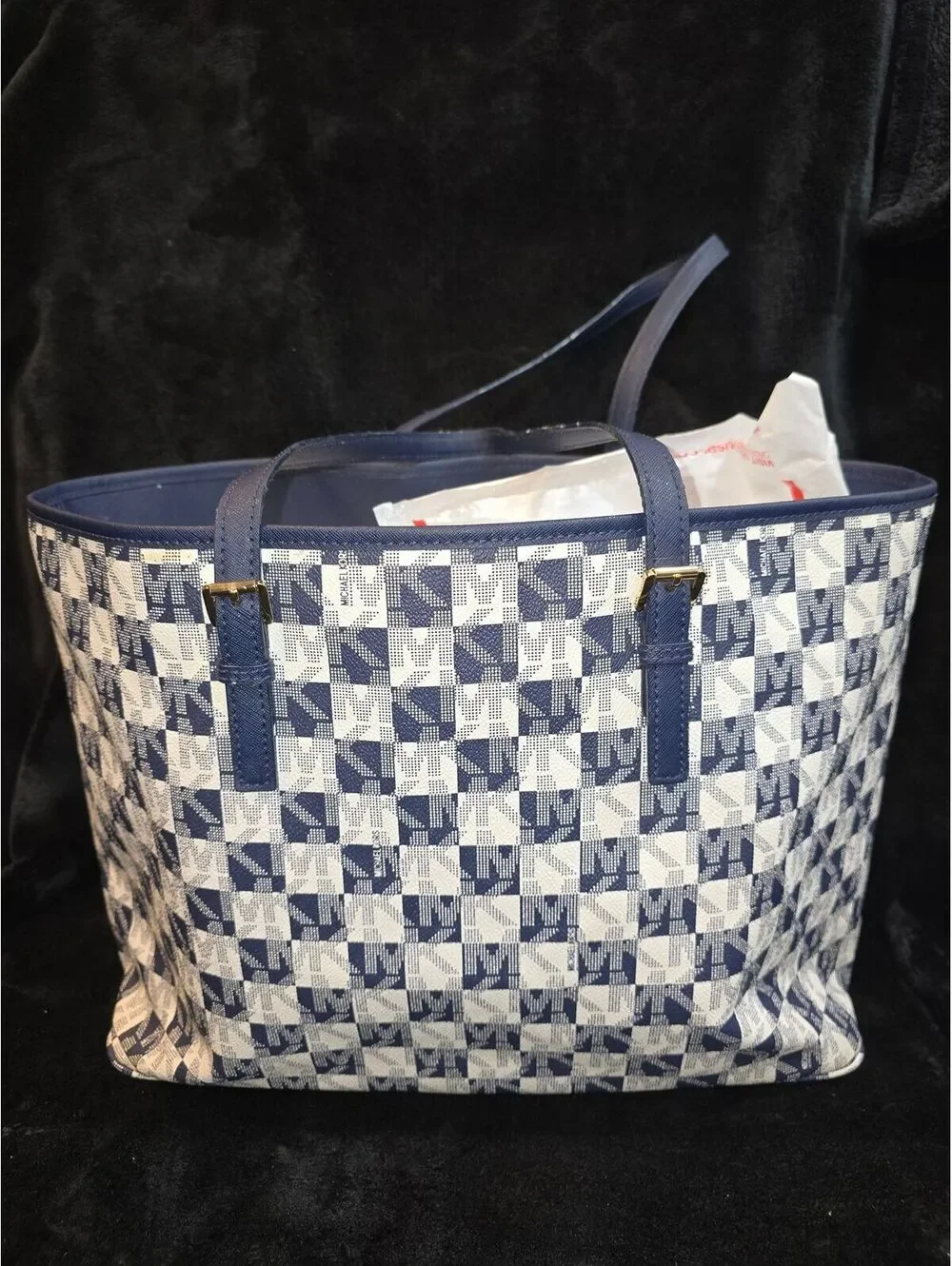 140. Michael Kors Blue and White Tote